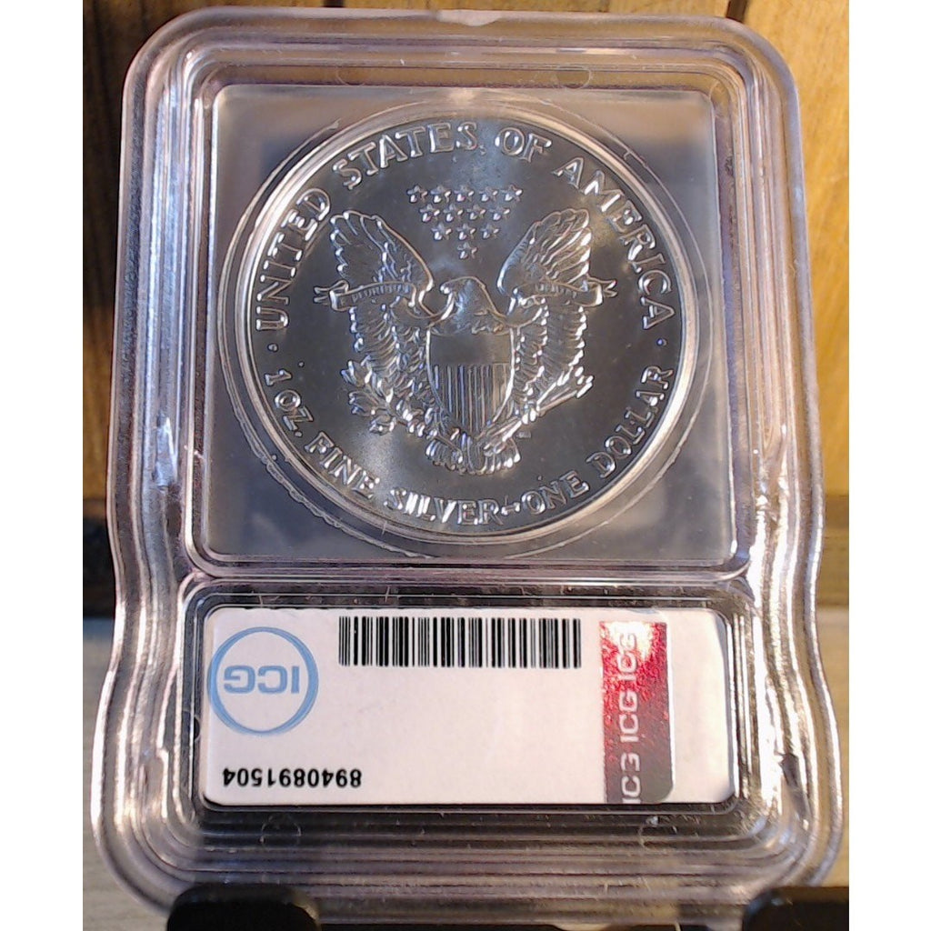 1992 ~ $1 Silver Eagle ~ ICG MS70