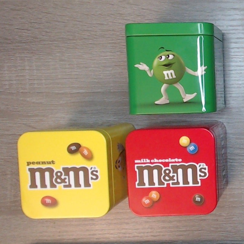 M&M's Collectible Tins ~ Three 3" Cubes
